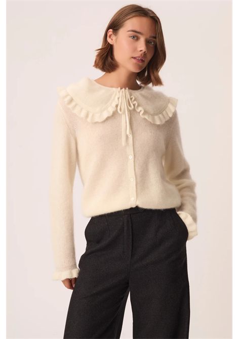 Des Petits Hauts Women's Carlie Cream Super Kid Mohair & Baby Alpaca Cardigan Des Petits Hauts |  | 1H26004802066